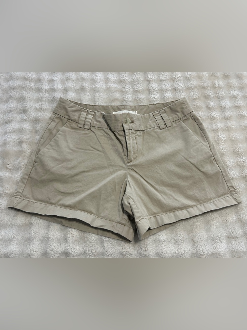 LOFT Tan Chino Bermuda Shorts